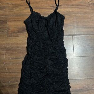 Elegant Black Ruched Dress